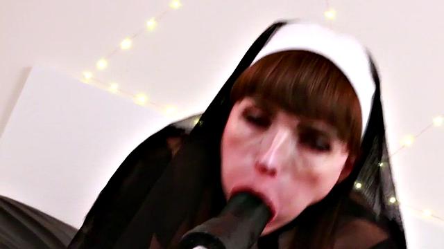 BDSM TS punished assfucked by machine after deepthroat