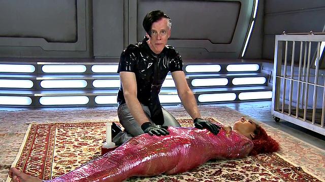 Redhead teacher dominates and humiliates tattooed black student during lesson