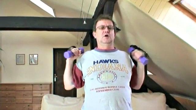 Naughty teen gets drilled hard by dirty grandpa on the sofa