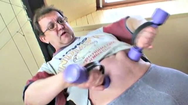 Naughty teen gets drilled hard by dirty grandpa on the sofa