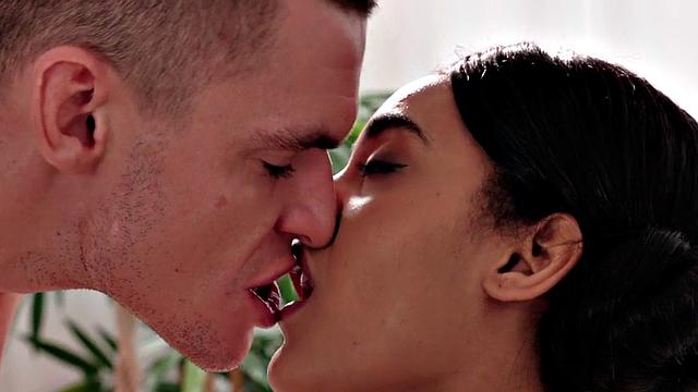 Petite tattooed 20yo rides cock on massage table