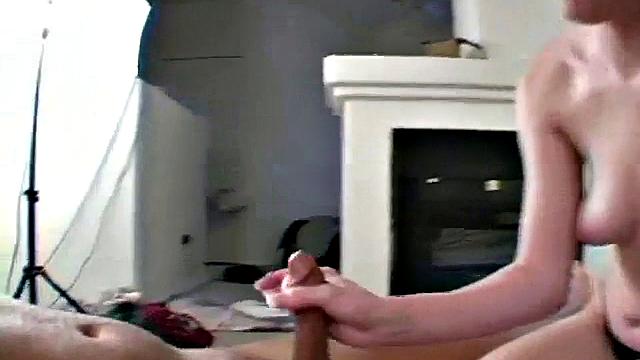 Filthy teen on her knees jacking off in POV close up