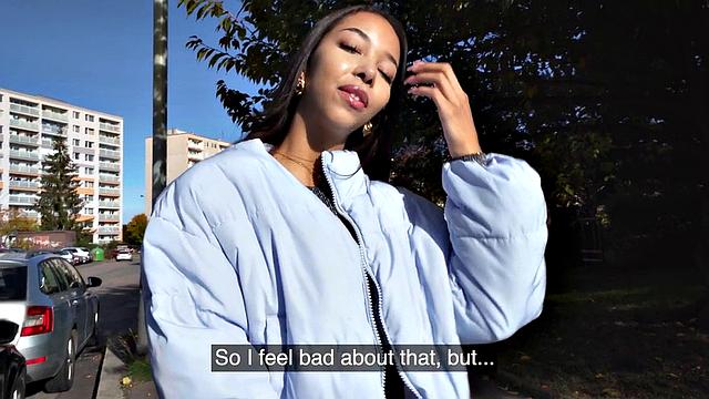 чёрная красотка оседлала водителя - ремень не понадобится