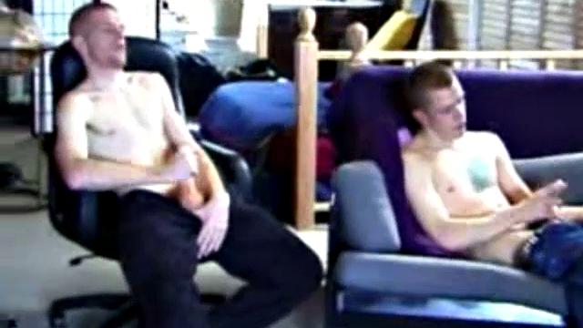 These two straight boys decide to jerk off while watching a porn video. The horny guys beat off and never once glance at the other, but the curiosity is there and it's obvious they're turned on by the other's presence.
