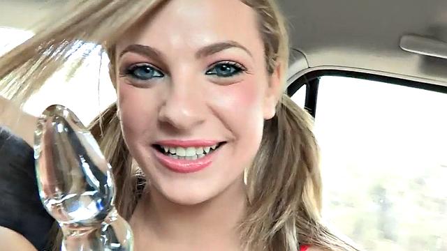 Watch as this slutty bae seduces an anal dyke with her car & fingers while flaunting her trimmed pussy and panties