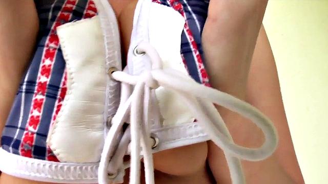 Medium boobs babe gets tits and pussy fucked by BF