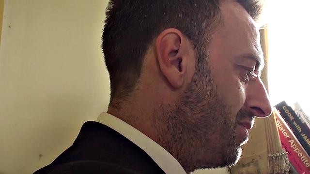 Subslut Montse Swinger gags on cock before rough anal