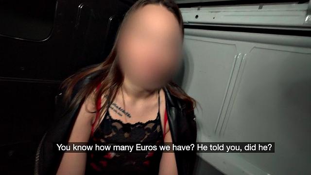 Busty euro pulled for kinky sex in van after fellatio