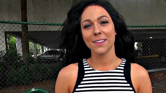 Watch Harlow, a pierced tattooed brunette, give a POV handjob and get fucked in the bedroom