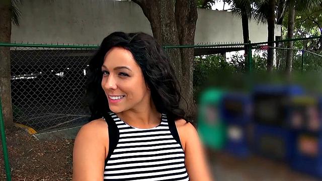 Watch Harlow, a pierced tattooed brunette, give a POV handjob and get fucked in the bedroom