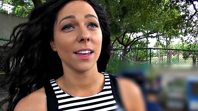 Watch Harlow, a pierced tattooed brunette, give a POV handjob and get fucked in the bedroom