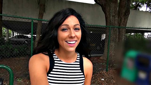 Watch Harlow, a pierced tattooed brunette, give a POV handjob and get fucked in the bedroom