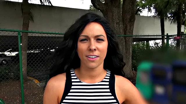 Watch Harlow, a pierced tattooed brunette, give a POV handjob and get fucked in the bedroom