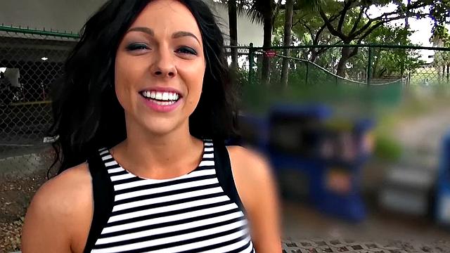 Watch Harlow, a pierced tattooed brunette, give a POV handjob and get fucked in the bedroom