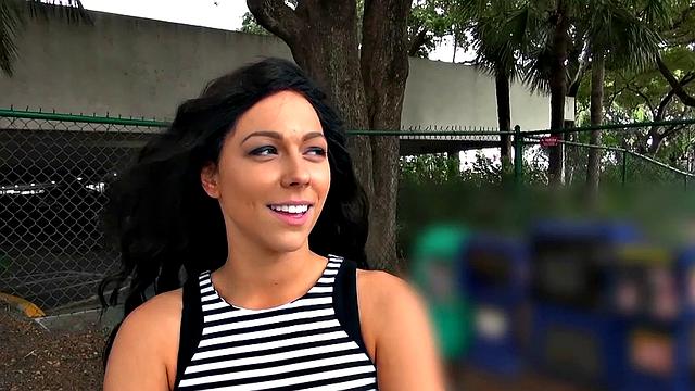 Watch Harlow, a pierced tattooed brunette, give a POV handjob and get fucked in the bedroom