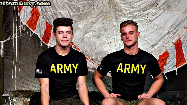 Straight army cadets in training