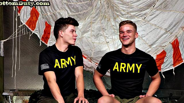 Straight army cadets in training