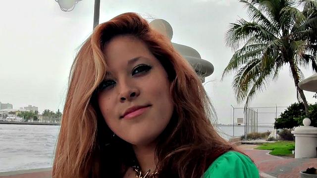 Redhead Prime Rose gives a hot handjob in the bedroom and gets a hot facial in reverse cowgirl position