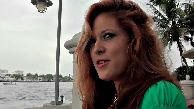 Redhead Prime Rose gives a hot handjob in the bedroom and gets a hot facial in reverse cowgirl position