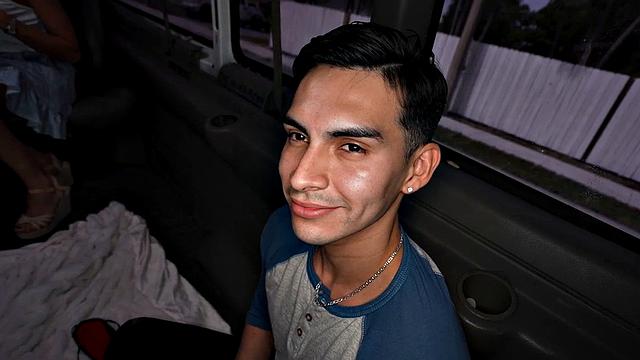 Picked up jock fucks gay ass in van before facial