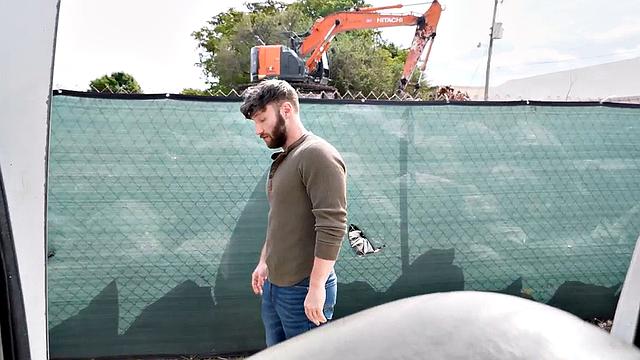 Picked up jock fucks gay ass in van before facial