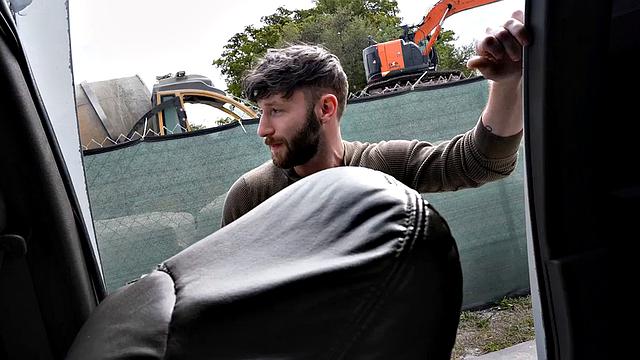 Picked up jock fucks gay ass in van before facial