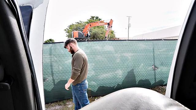 Picked up jock fucks gay ass in van before facial