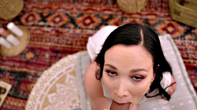 Sinful MILF POV doggystyle by cameraman after deepthroat