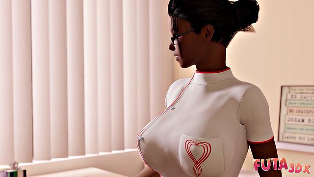 Futa3dx - Hot Blonde Futa Needs To Deposit Her Dick In Nurse's Mouth