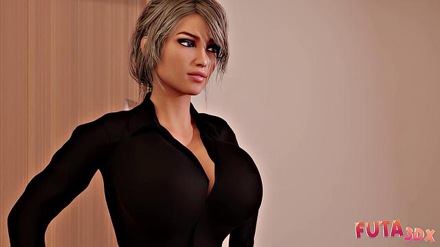 Futa3dx - Hot Blonde Futa Needs To Deposit Her Dick In Nurse's Mouth