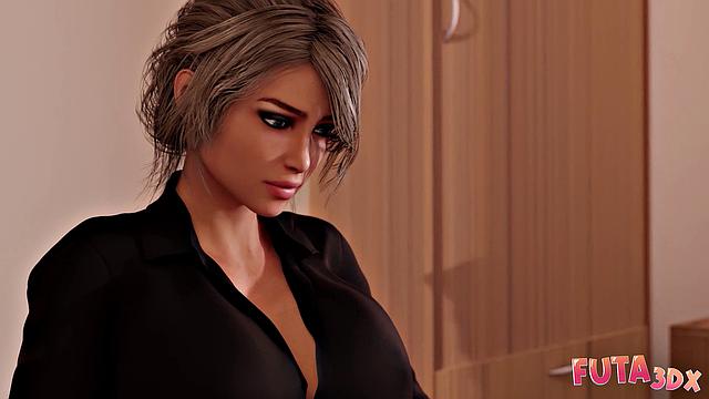 Futa3dx - Hot Blonde Futa Needs To Deposit Her Dick In Nurse's Mouth