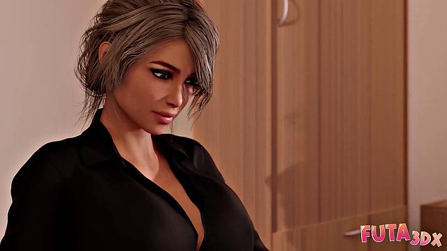 Futa3dx - Hot Blonde Futa Needs To Deposit Her Dick In Nurse's Mouth