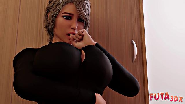 Futa3dx - Hot Blonde Futa Needs To Deposit Her Dick In Nurse's Mouth