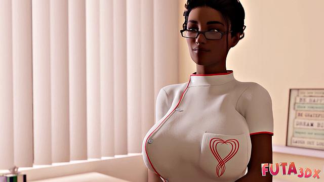 Futa3dx - Hot Blonde Futa Needs To Deposit Her Dick In Nurse's Mouth