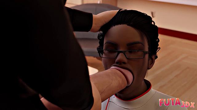 Futa3dx - Hot Blonde Futa Needs To Deposit Her Dick In Nurse's Mouth