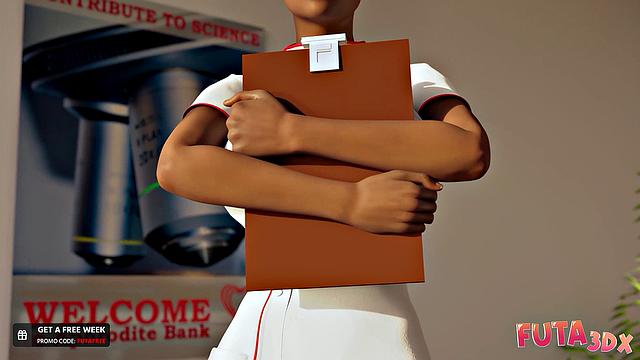 Futa3dx - Hot Blonde Futa Needs To Deposit Her Dick In Nurse's Mouth