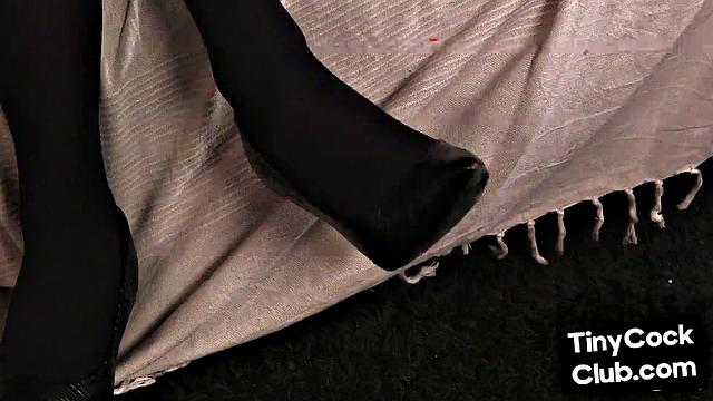 Mean SPH femdoms tease small loser