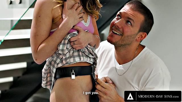 MODERN-DAY SINS - Virgin Babe Chanel Camryn With Chastity Belt Cheats On BF With Locksmith