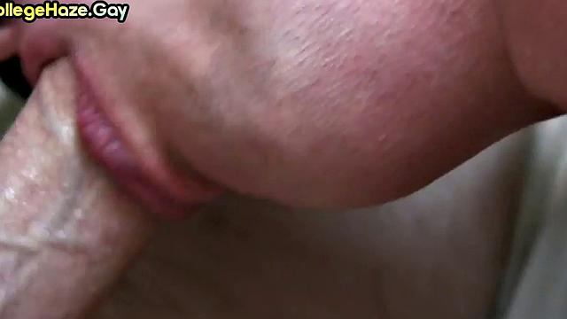 Frat student analpounded in dorm after blowjob