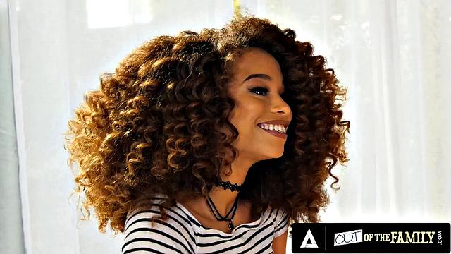 OUT OF THE FAMILY - Hot Ebony Stepdaughter Cecilia Lion Devours Stepdad In Interracial Clash