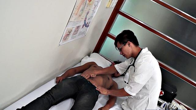 Asian twink asstoyed by perv doctor with medical tool