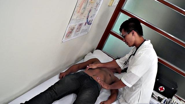 Asian twink asstoyed by perv doctor with medical tool