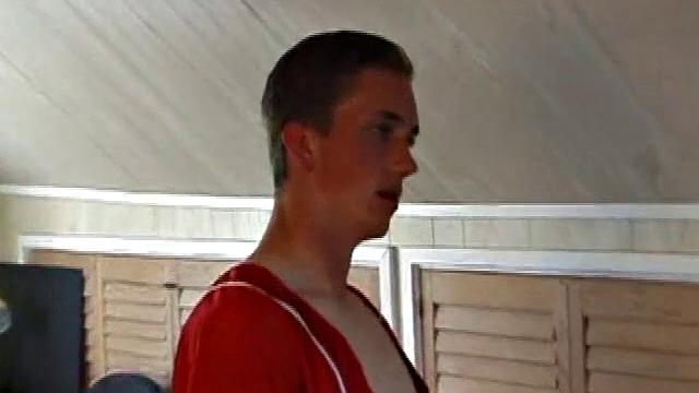 Derek is rubbing his cock through his sweat pants, before stripping them off to show us what he's packing. With the remote control in one hand and his lubed meat in the other, Derek comments on the size of his cock, asking if we like it.