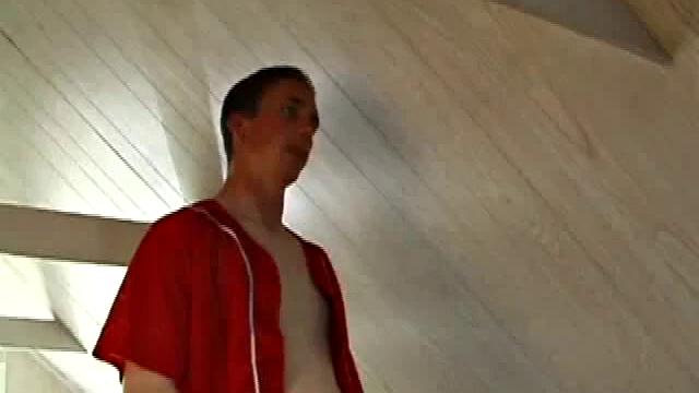 Derek is rubbing his cock through his sweat pants, before stripping them off to show us what he's packing. With the remote control in one hand and his lubed meat in the other, Derek comments on the size of his cock, asking if we like it.