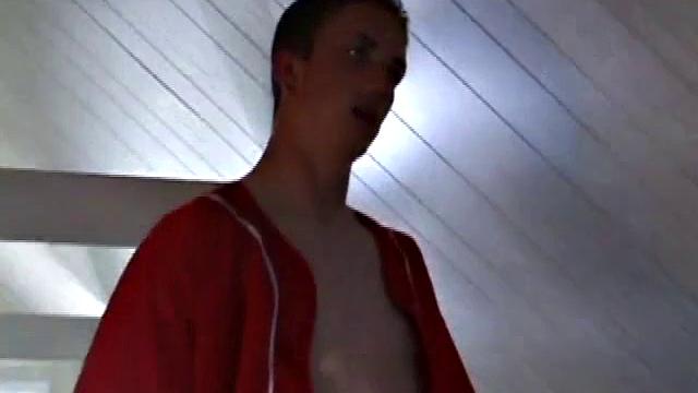 Derek is rubbing his cock through his sweat pants, before stripping them off to show us what he's packing. With the remote control in one hand and his lubed meat in the other, Derek comments on the size of his cock, asking if we like it.