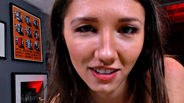 Deepthroating POV slut takes cock in 21yo cunt after Hitachi