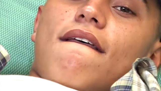 This Latin boy next door seems to be having a great time, stripping off his clothes and showing us that smooth young body of his.