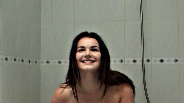 SubSlut Tasha Holz in the shower.