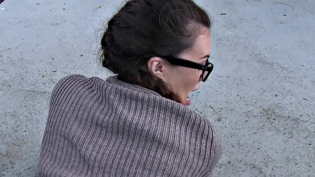 Hitchhiker in jeans gets banged hard for cash in the open car for a hot outdoor creampie