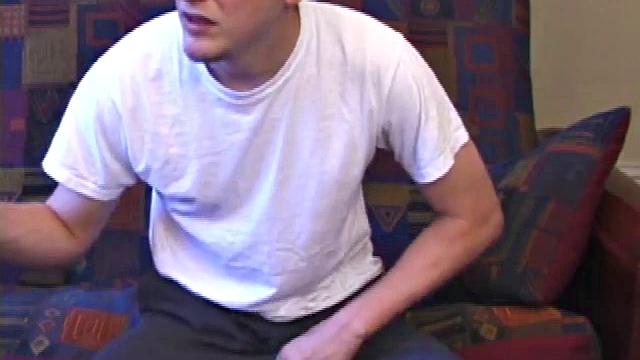 It's been a few days since Ethan busted his nut, so he gets busy right away. Soon he has a very impressive and veiny cock poking out of his boxers.